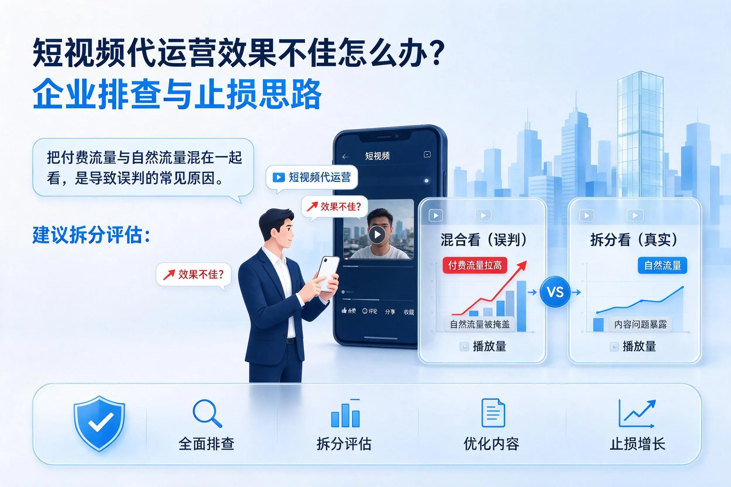 短视频代运营效果不佳怎么办？汉中企业排查与止损思路
