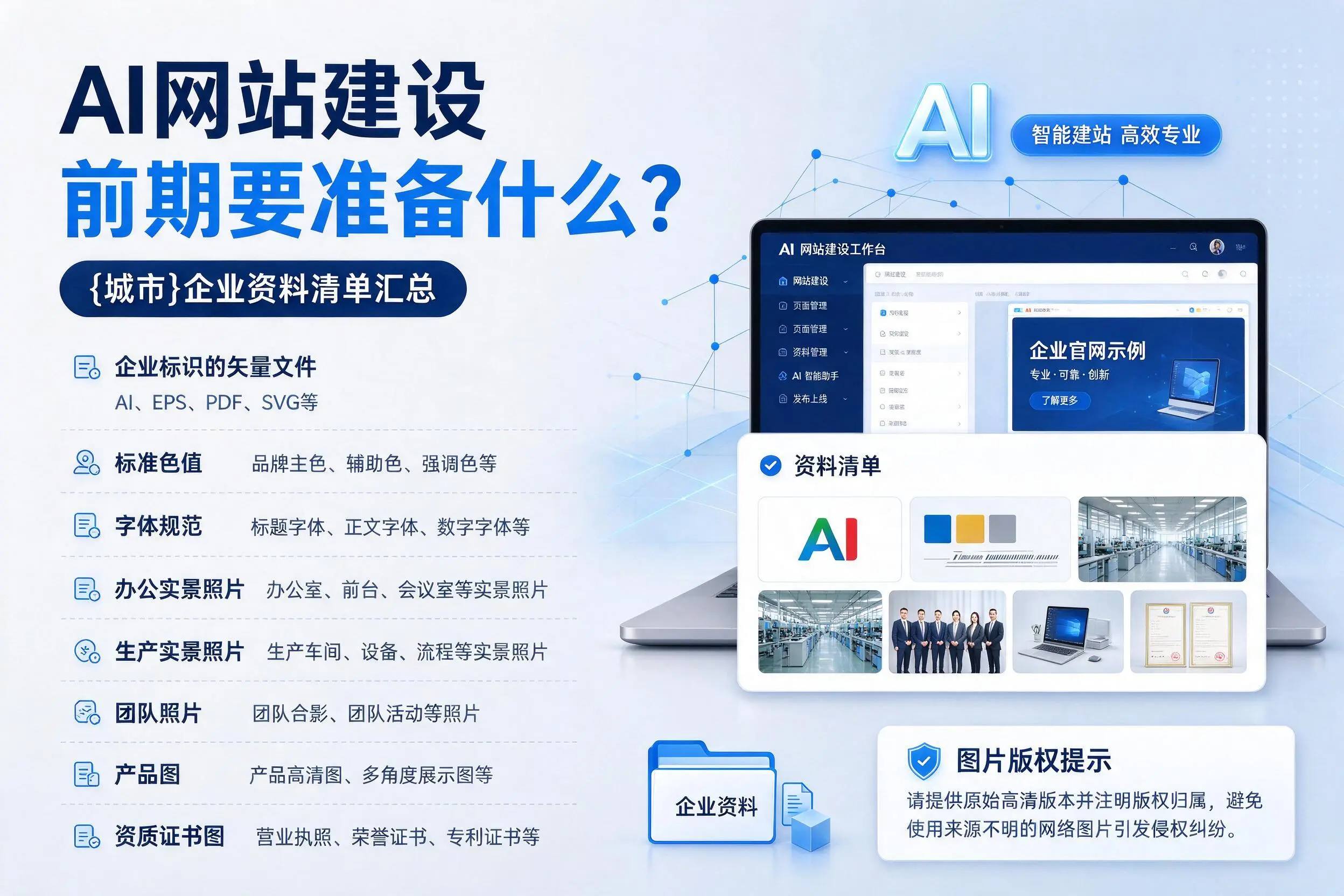 AI网站建设前期要准备什么？汉中企业资料清单汇总