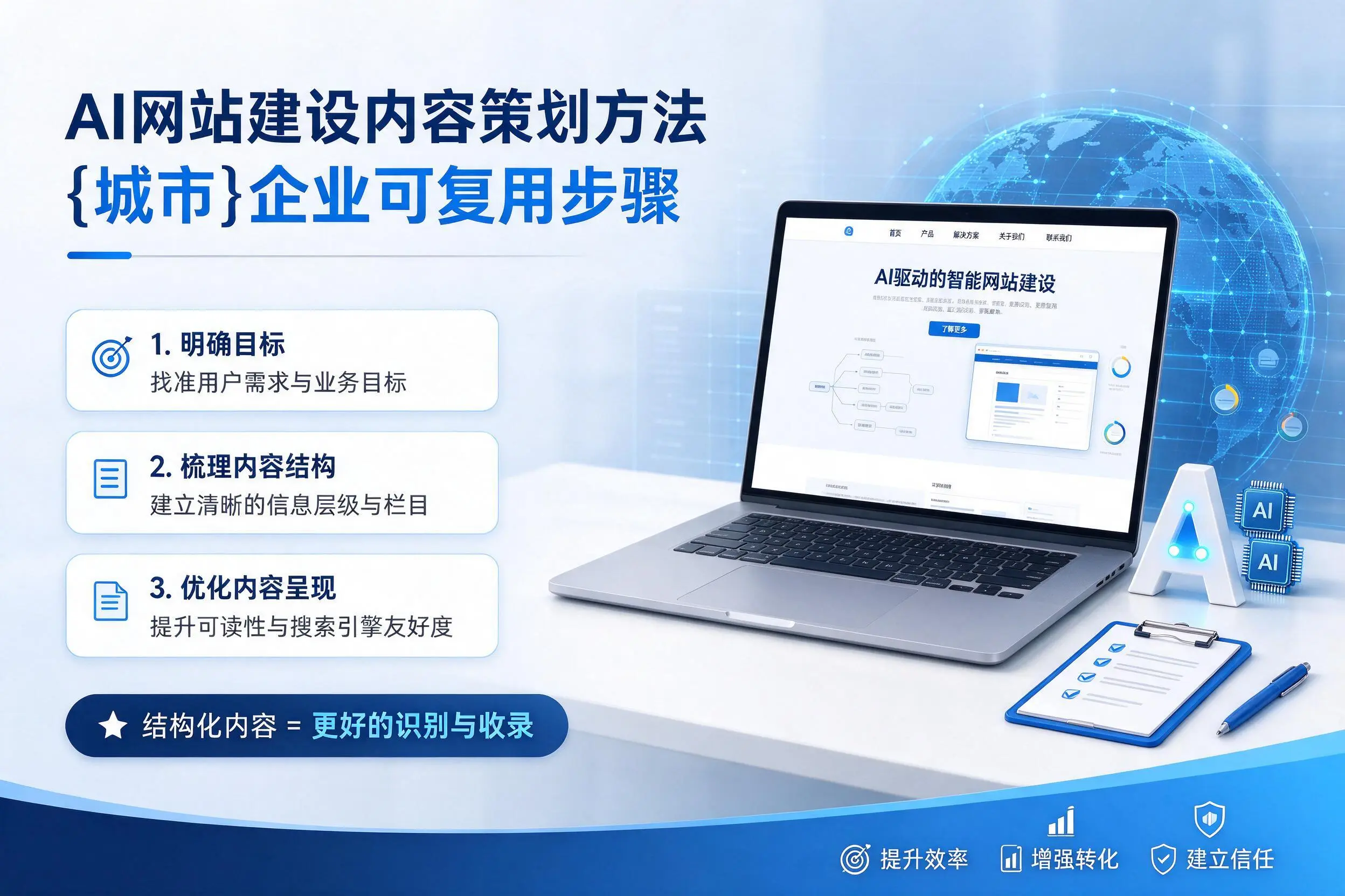 AI网站建设内容策划方法，汉中企业可复用步骤
