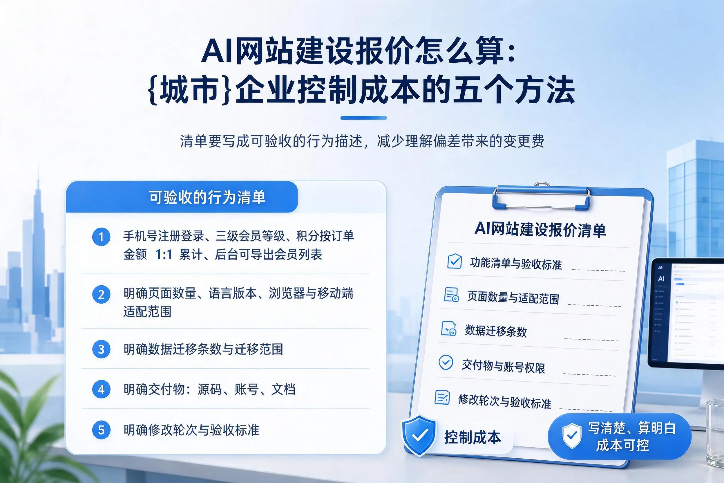 AI网站建设报价怎么算：汉中企业控制成本的五个方法